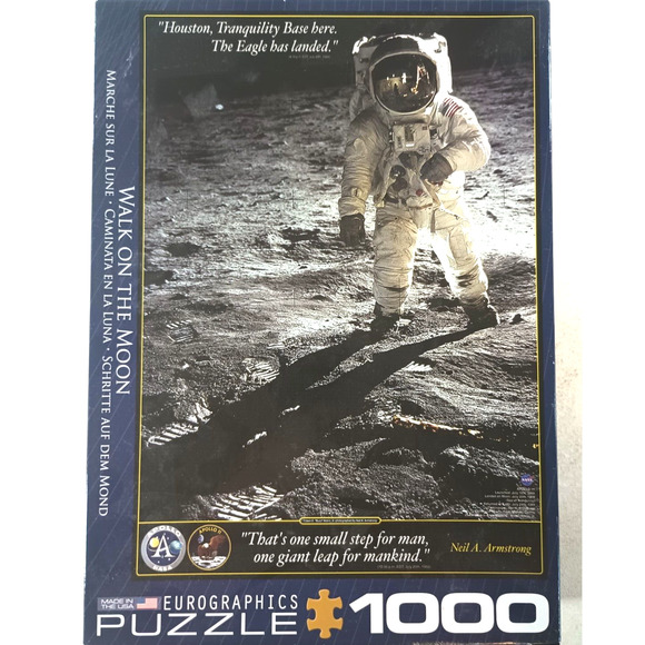 Walk On The Moon 1000 Piece Jigsaw Puzzle 19" x 27" Armstrong by Eurographics - Picture 1 of 3